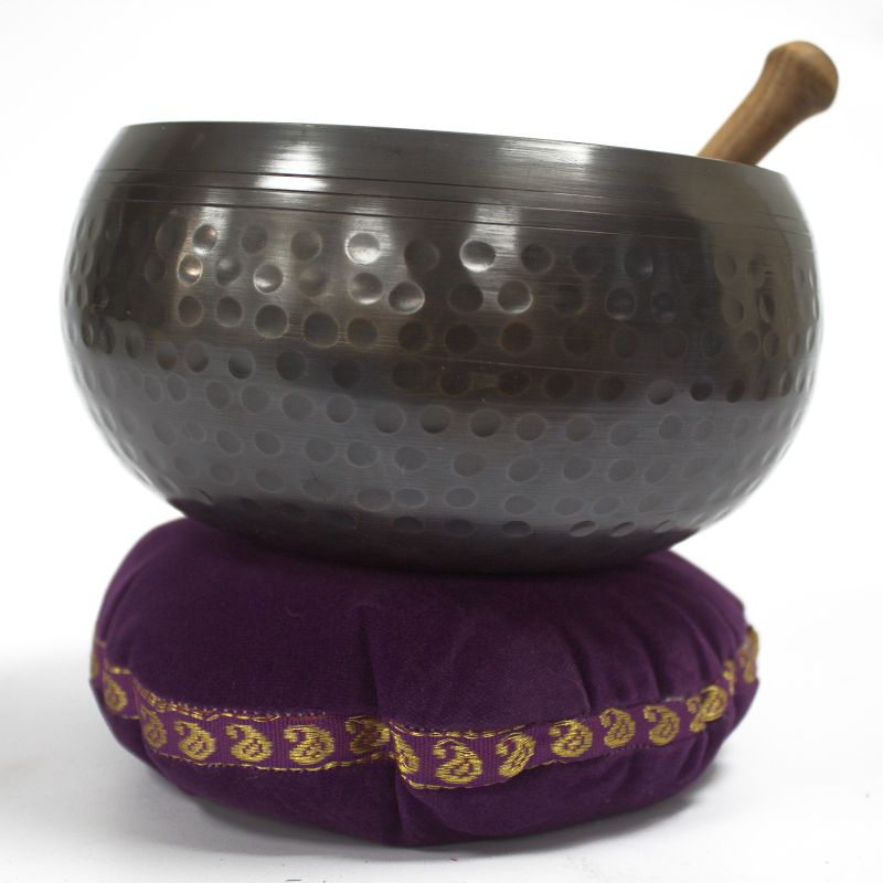 Singing Bowl Velvet Cushion - 16cm (Assorted Colours)