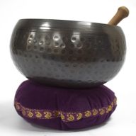 Singing Bowl Velvet Cushion - 16cm (Assorted Colours)
