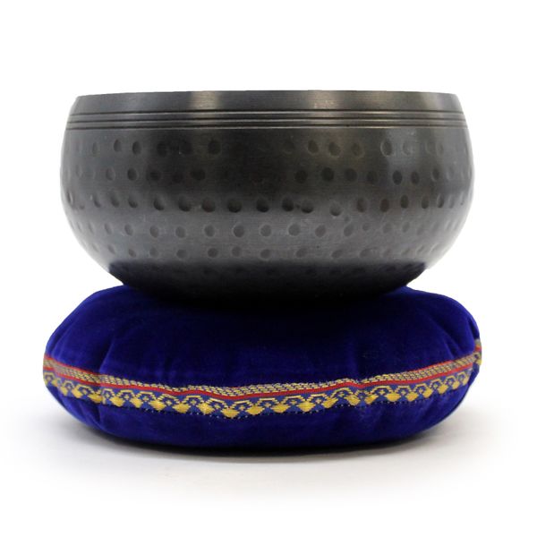 Singing Bowl Velvet Cushion - 16cm (Assorted Colours)