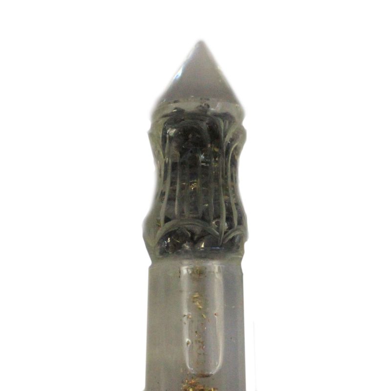 Orgonite Water Wand 14cm Carved with Copper & Gemchips