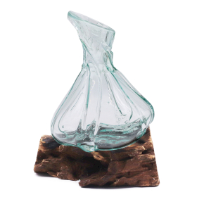 Molten Glass Fancy Mini Decanter on Wood