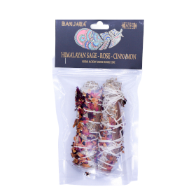2x Banjara Smudge Sticks - Himalayan Sage, Rose, Cinnamon