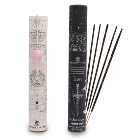 4x Ancient Witch Tube of Spells Incense - Love - Rose Quartz Pendulum