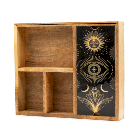 Four Section Tarot Box with Card Holder