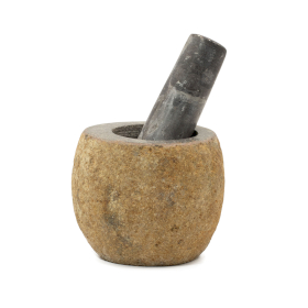 Natural Riverstone Decorative Pestle & Motar- Small (aprox 9x7cm)