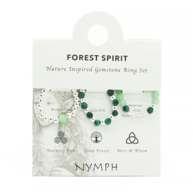 3x Nymph Spirit Gemstone Ring Set - Forest Spirit