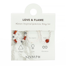 3x Nymph Spirit Gemstone Ring Set - Love & Flame