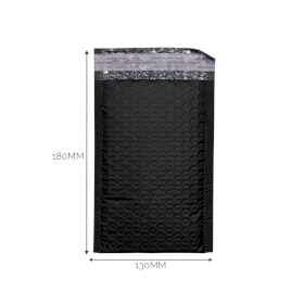 35x Black Poly Bubble Envelope (130x180+40mm)