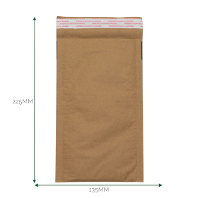 40x Kraft Padded Honeycomb Envelope (135x225+40mm)