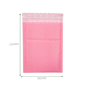 20x Pink Poly Bubble Envelope (180x230+40mm)