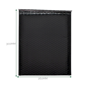 20x Black Poly Bubble Envelope (260x300+40mm)