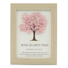 Gemstone Picture - Tree of Life - Rose Quartz (20x14.7x1cm)
