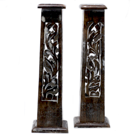 2x Tapered Incense Tower Washed Des2 - Mango Wood