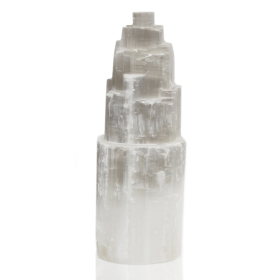 Natural Selenite Tower Lamp - 25 cm