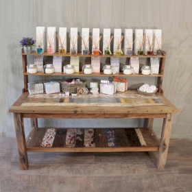 A&C Table with top shelf - 180cmx77cm