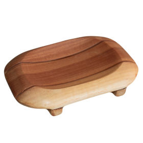 6x Classic Mahogany Soap Dish - Oval in Rectangle