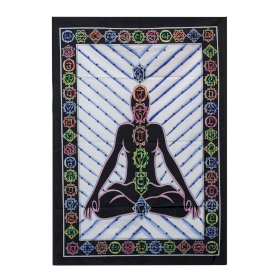 Handbrushed  Cotton Wall Art - Chakra Buddha