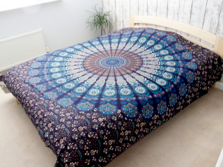 Double Cotton Bedspread + Wall Hanging - Classic Mandala