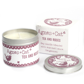 6x Tin Candle - Tea and Roses