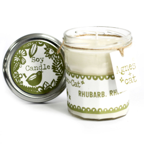 6x Jam Jar Candle - Rhubarb Rhubarb