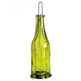 3x Recycled Bottle Lantern - Moss