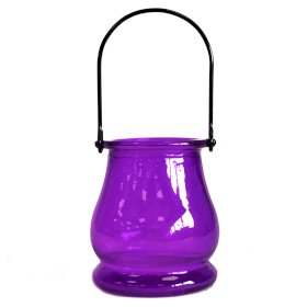 3x Recycled Candle Lantern - Lavender