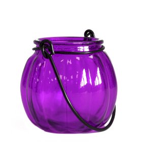3x Recycled Pumpkin Candle Lantern - Lavender