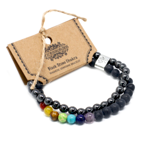 3x Magnetic Gemstone Bracelet - Black Stone Chakra