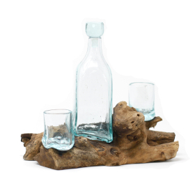 2x Molten Glass on Wood- Set