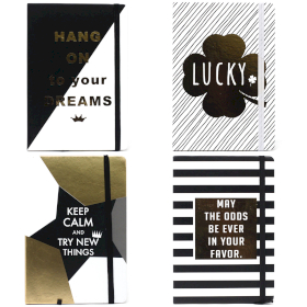 4x Cool A5 Notebook - Lined Paper - Golden Wisdom