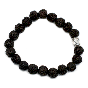 6x Rudraksha Buddah Bangle Mala - Dark