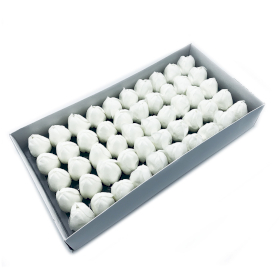 50x Craft Soap Flower - Med Tulip - White