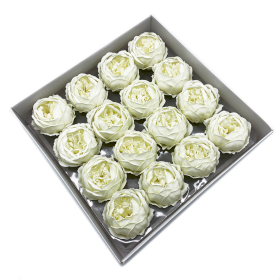 16x Craft Soap Flower - Ext Large Peony - Ivory