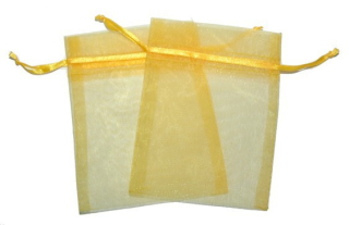 30x Med Organza Bags - Yellow