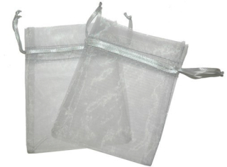 30x Med Organza Bags - Grey