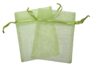 30x Med Organza Bags - Grass Green