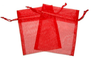 30x Med Organza Bags - Red