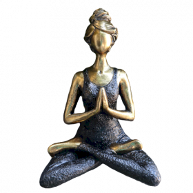 Yoga Lady Figure -  Bronze & Black 24cm