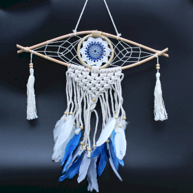 4x Protection Dream Catcher - Sm Macrame Evil Eye