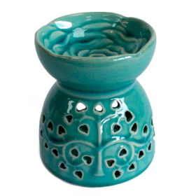 3x Tree of Life Oil Burner - Blue