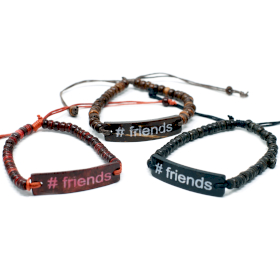 6x Coco Slogan Bangles - #Friends