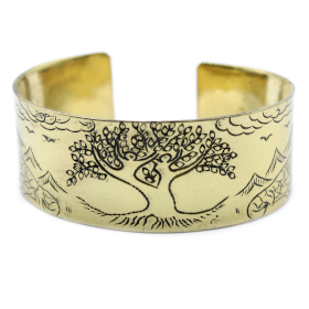 Brass Tibetan Mantra Bracelet - Tree of Life