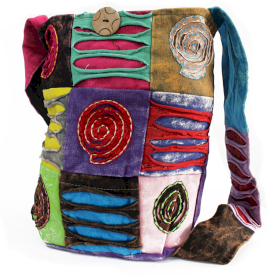 Ethnic Sling Bag - Purple / Spiral