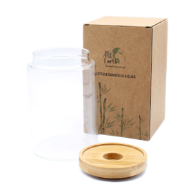 Cottage Bamboo Glass Jar - 10cm