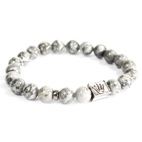 3x Crown Ingot / Grey Agate - Gemstone Bracelet