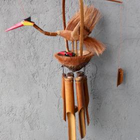 Bamboo Windchime - Natural finish - Mother & Chicks