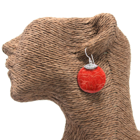Coral Style Silver Earrings - Classic Disc
