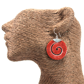 Coral Style Silver Earrings - Scroll Design