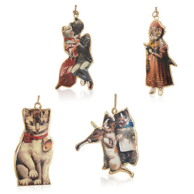 12x Victorian Cat Bauble (4 assorted designs)