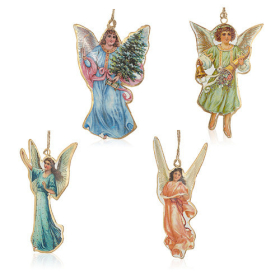 12x Vintage Angel Bauble (4 assorted designs)